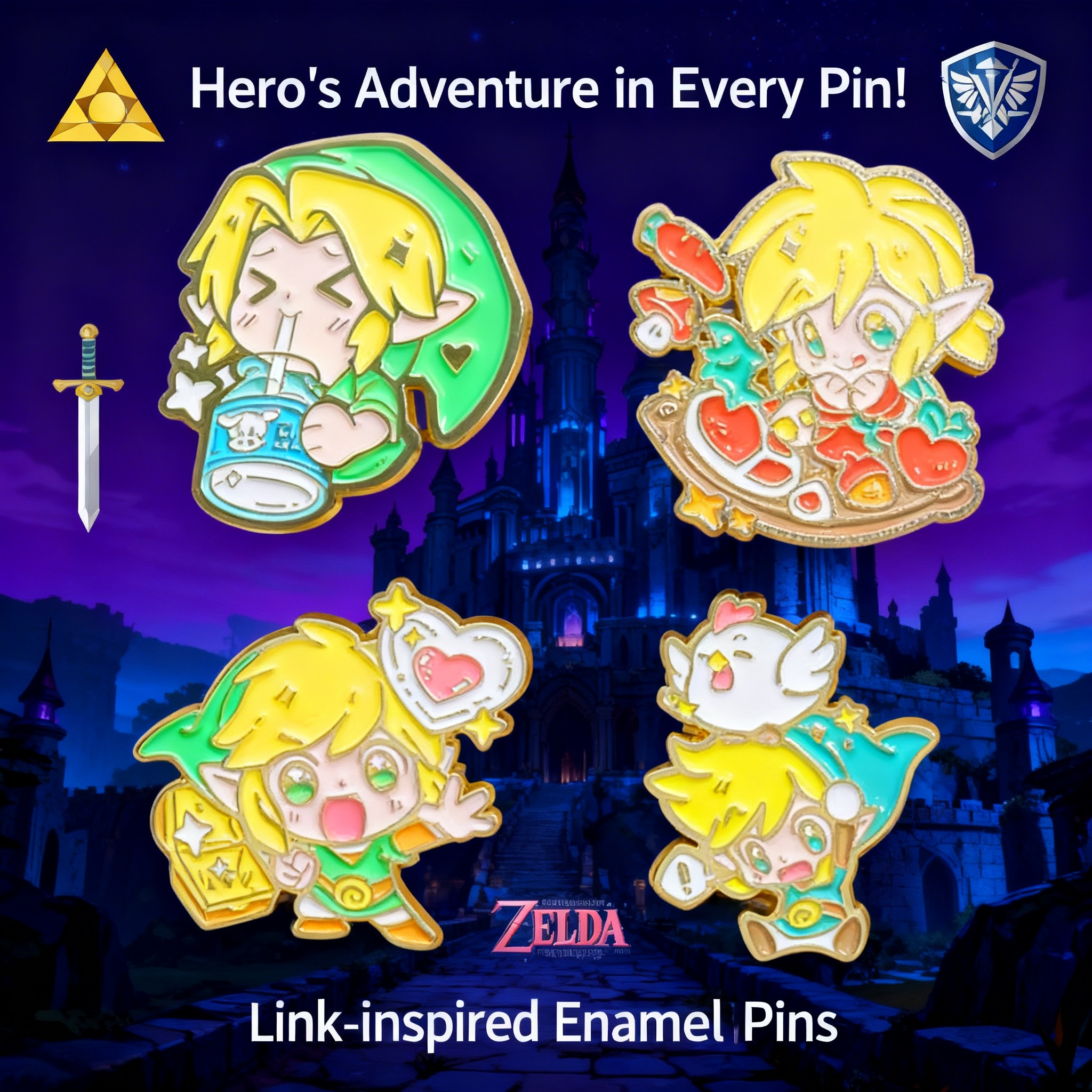 Fashion Backpack Women - Adventure Game Badges Enamel Pin Brooches