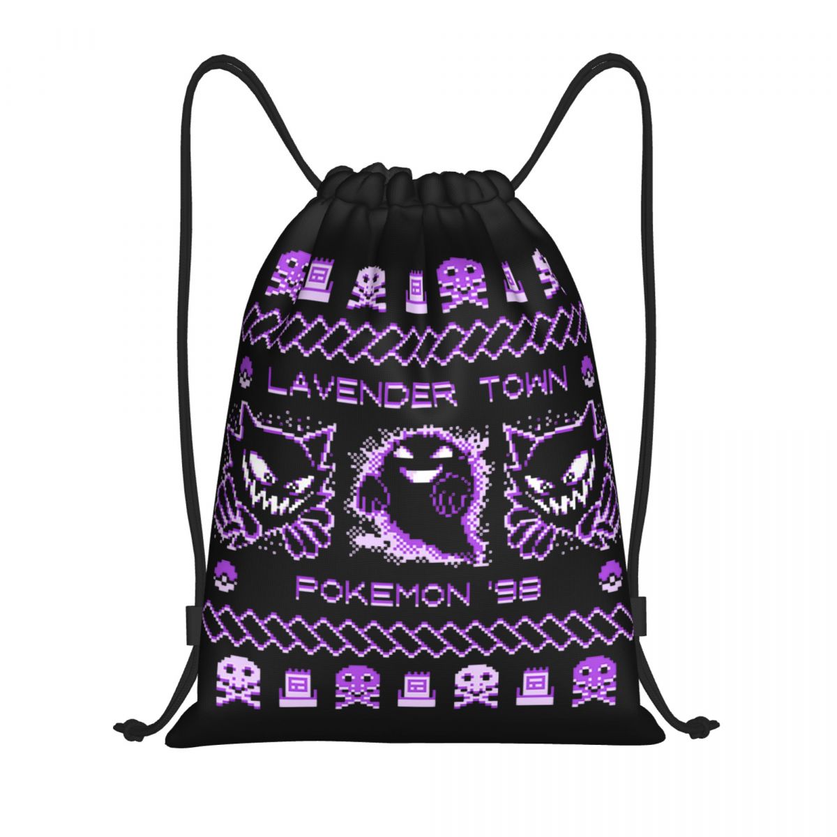 Drawstring Gym Bag - Lavender Town Christmas Backpack Drawstring Basketball