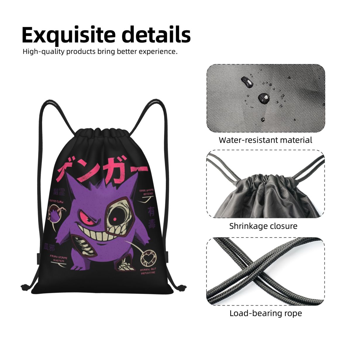 Pokemoned GENGAR'S Body Scan B - Drawstring Gym Bag avis et prix