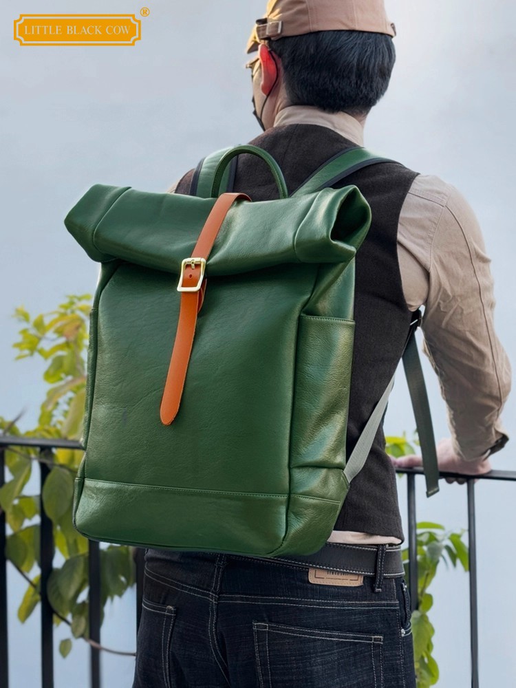 Large Capacity Mens Genuine Le - Leather Backpack Vintage avis et prix