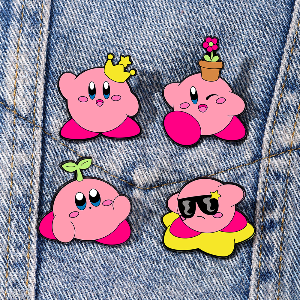 4pcs Kirby Enamel Lapel Pins S - Fashion Backpack Women avis et prix