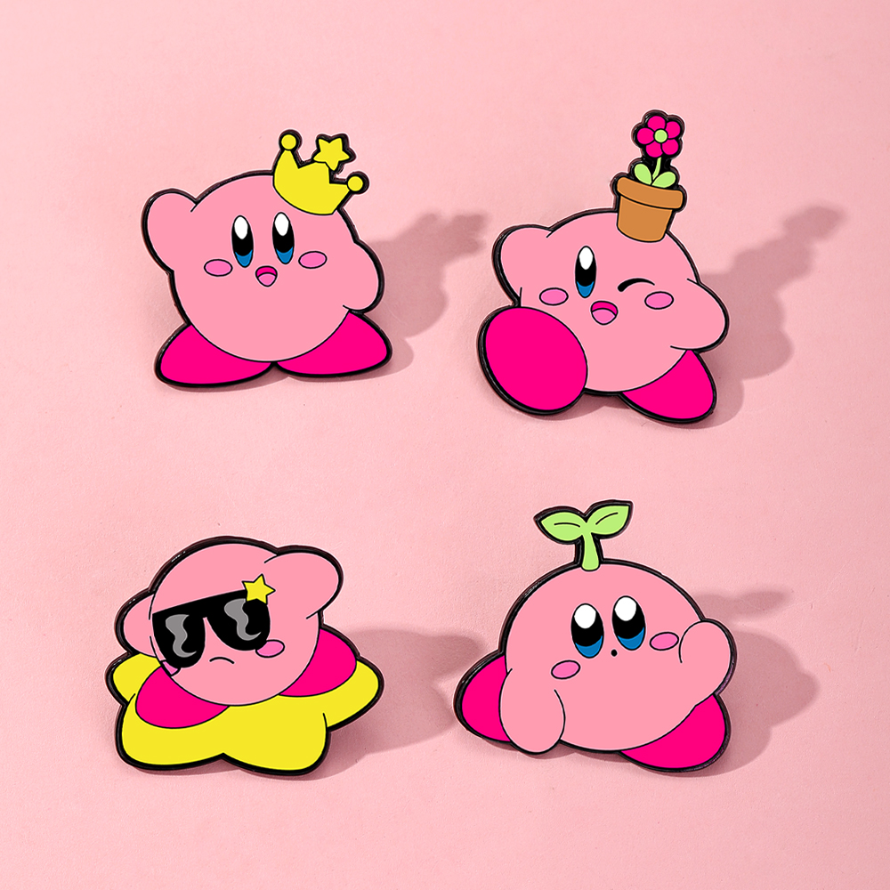 4pcs Kirby Enamel Lapel Pins S - Fashion Backpack Women avis et prix
