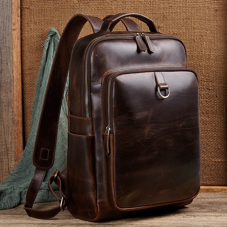 Men's Top Grain Waxed Leather  - Leather Backpack Vintage avis et prix