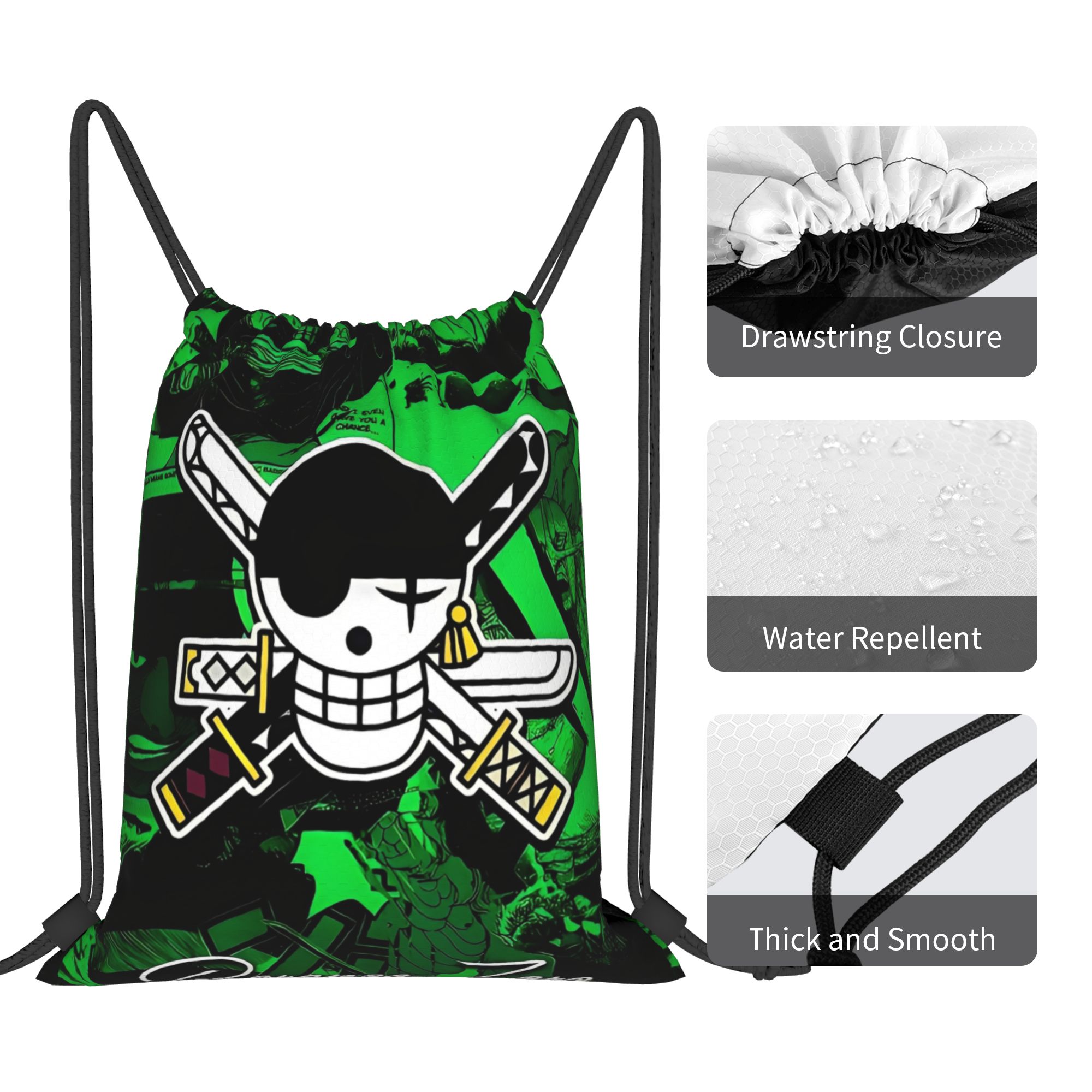 One Piece Zoro Skull Backpack  - Drawstring Gym Bag avis et prix