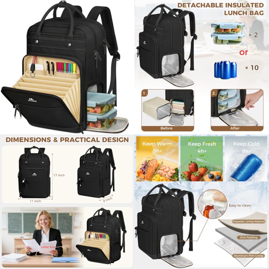 Teacher Backpack with Lunch Co - Laptop Backpack 15.6 avis et prix