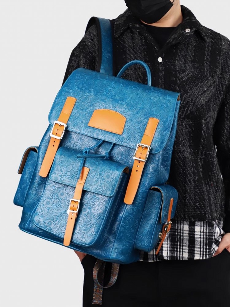 Vintage Mens Floral Wing Tip C - Leather Backpack Vintage avis et prix