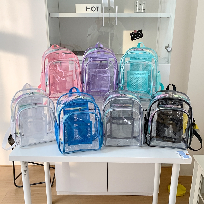 PVC Transparent Zipper Large C - Fashion Backpack Women avis et prix