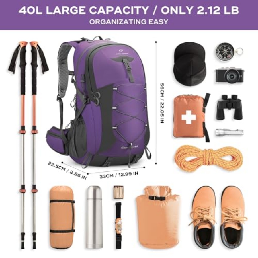 Hiking Backpack, Camping Backp - Rain Cover Backpack avis et prix