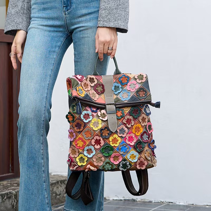 Vintage Women Genuine Leather  - Fashion Backpack Women avis et prix