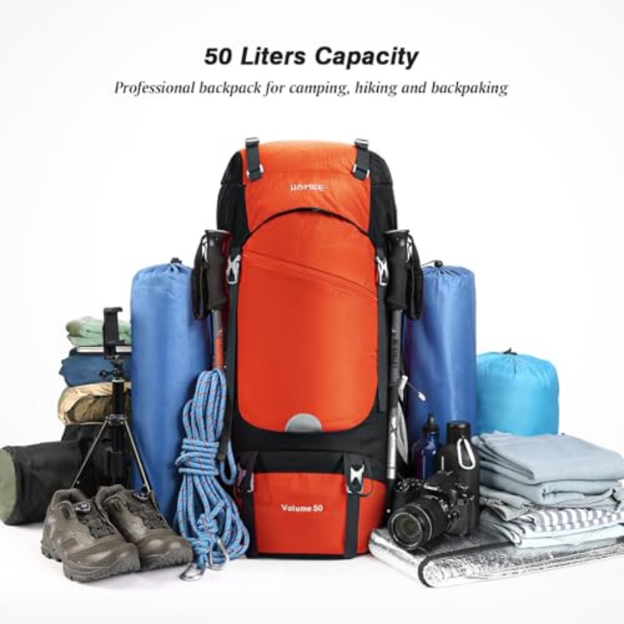 50L Hiking Backpack Travel Bag - Rain Cover Backpack avis et prix