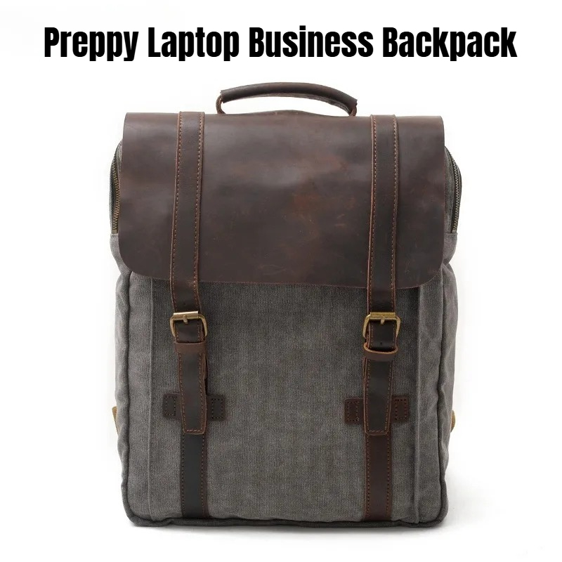 Military Canvas Leather Backpa - Rucksack Military Style avis et prix