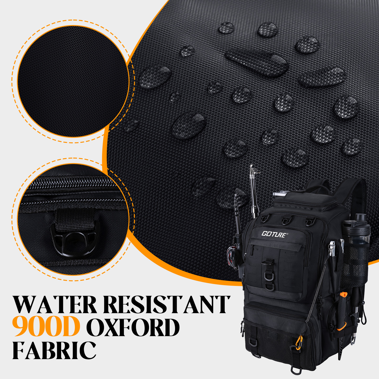 Goture Fishing Bag with Rod Ho - Backpack Insert Organizer avis et prix