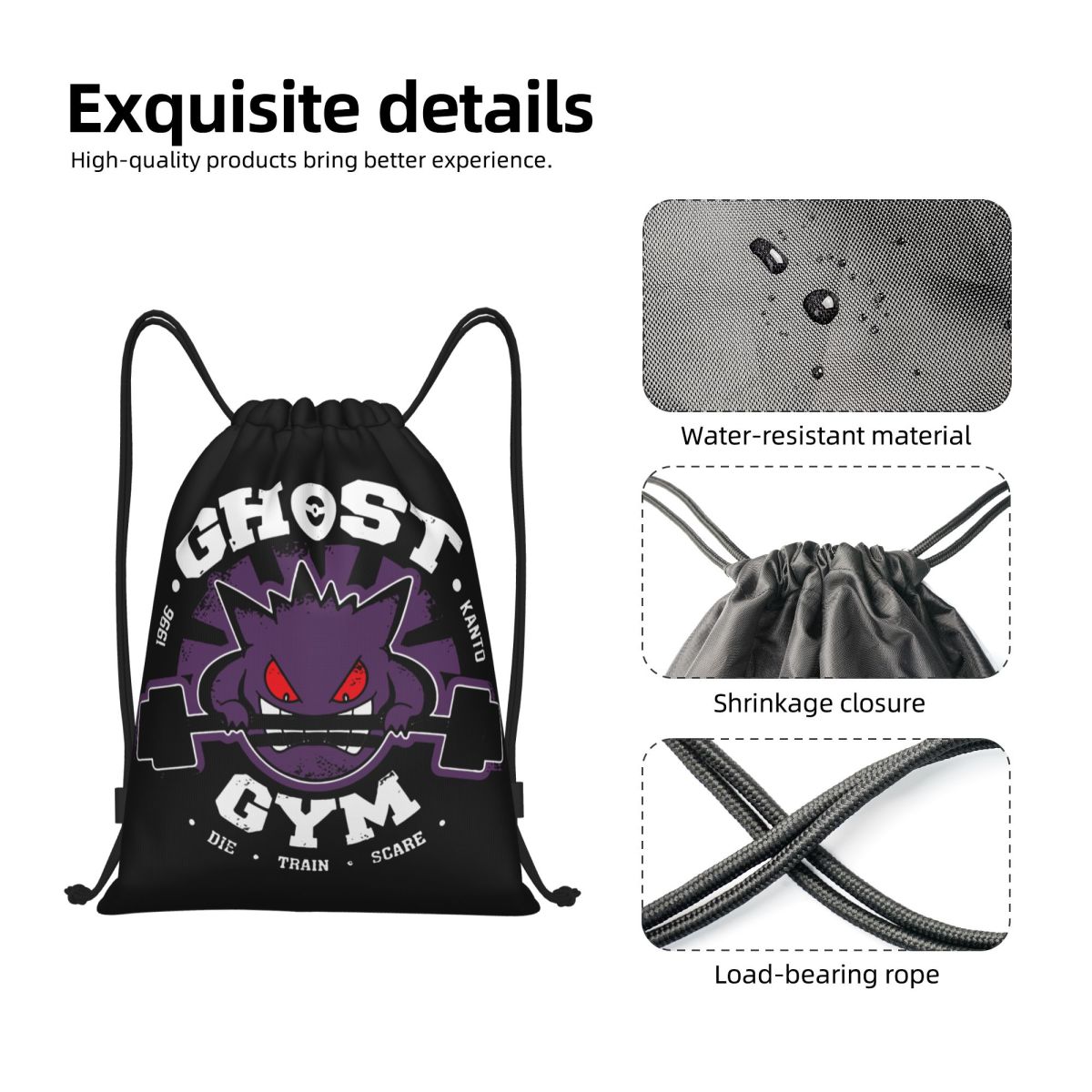 Ghost Gym Drawstring Backpack  - Drawstring Gym Bag avis et prix