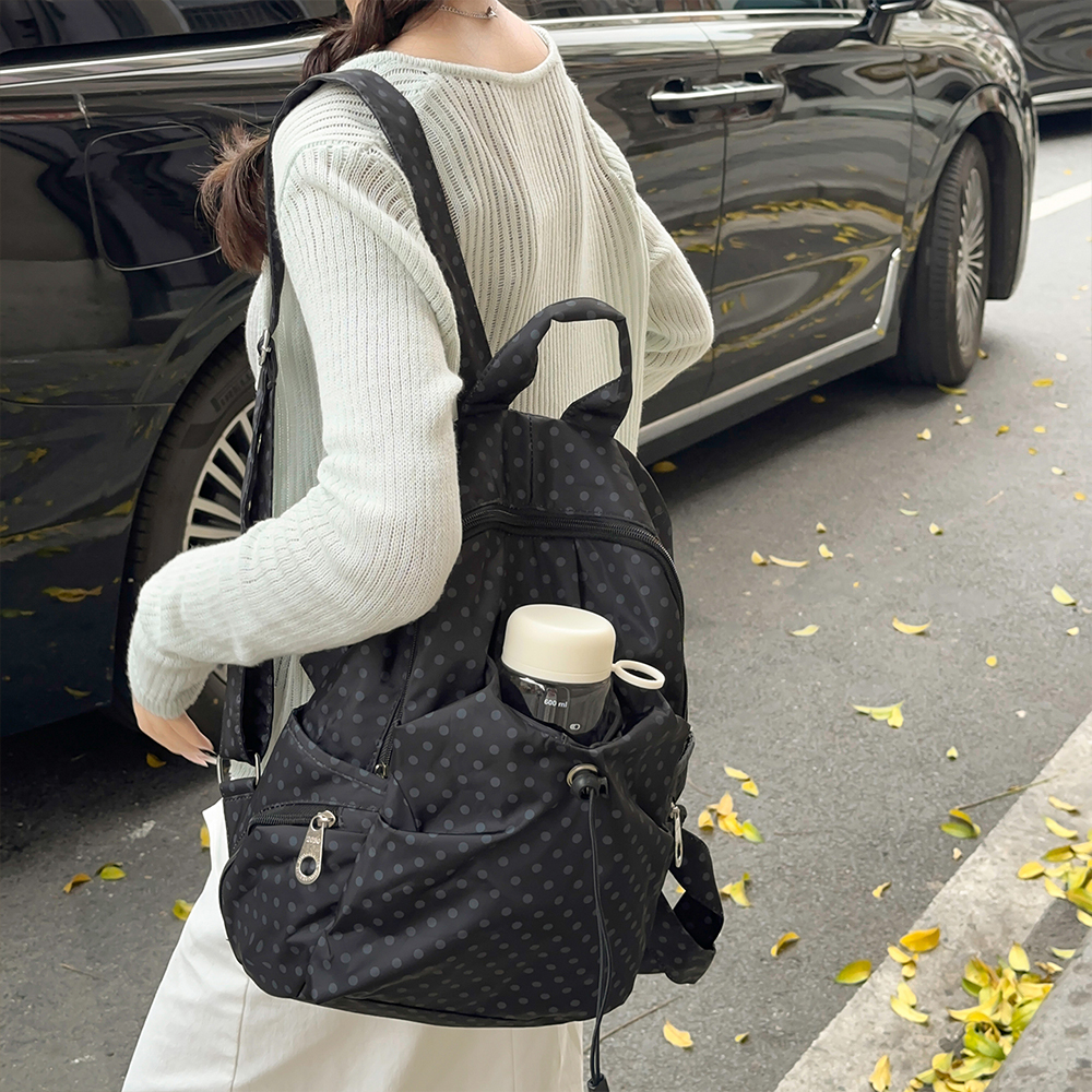 Polka Dot Nylon Drawstring Bac - Canvas Backpack Casual avis et prix