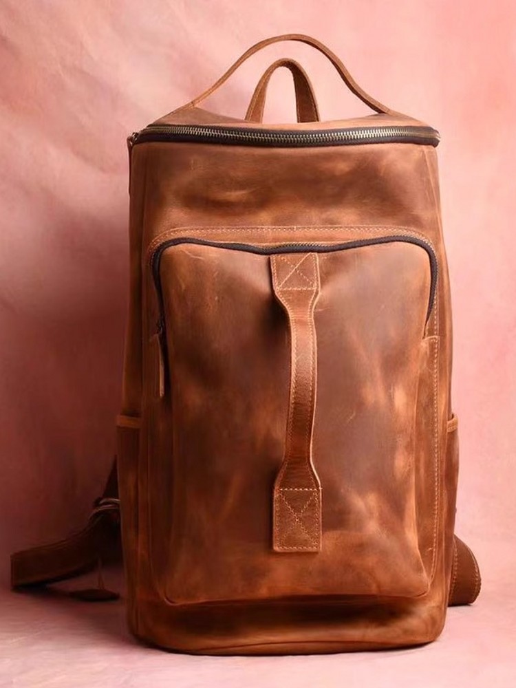 Handmade Mens Large Capacity T - Leather Backpack Vintage avis et prix