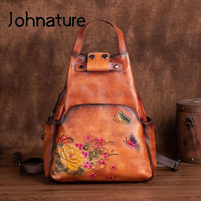 Johnature Genuine Leather Embo - Leather Backpack Vintage avis et prix