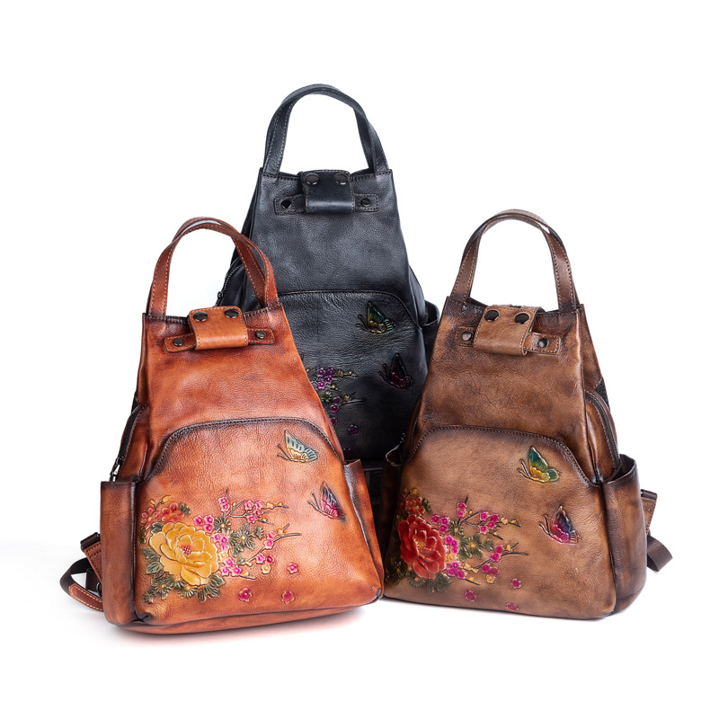 Johnature Genuine Leather Embo - Leather Backpack Vintage avis et prix