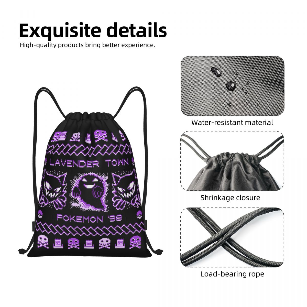 Lavender Town Christmas Backpa - Drawstring Gym Bag avis et prix